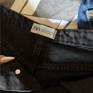 Zara  Black high rise Jean shorts